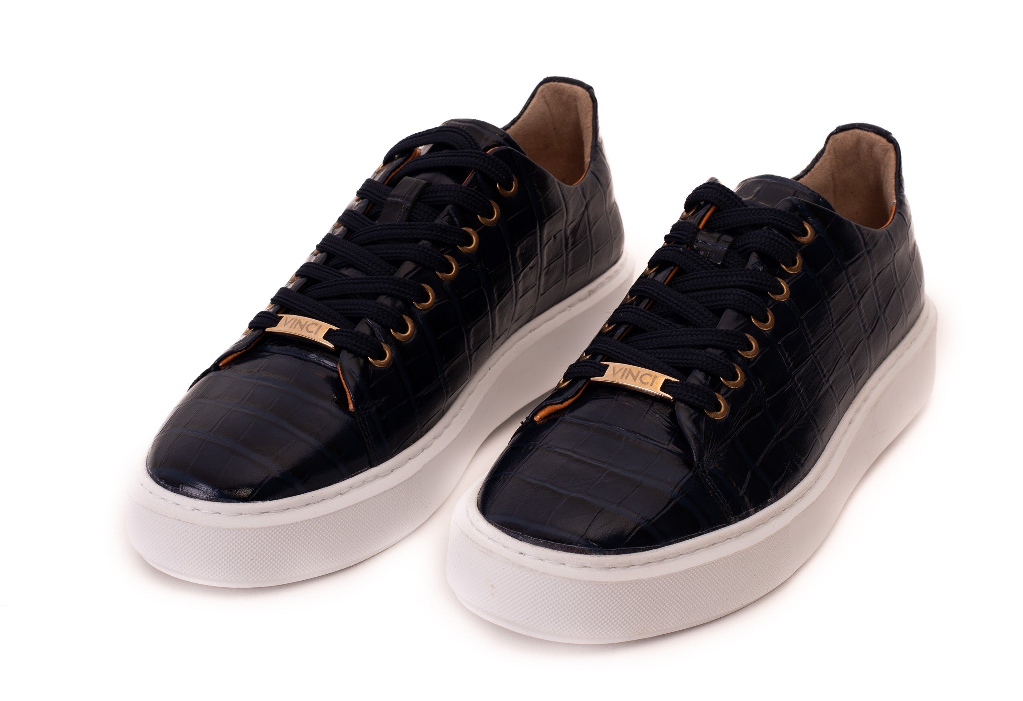 The Dublin Blue Leather Sneaker - Vinci Leather