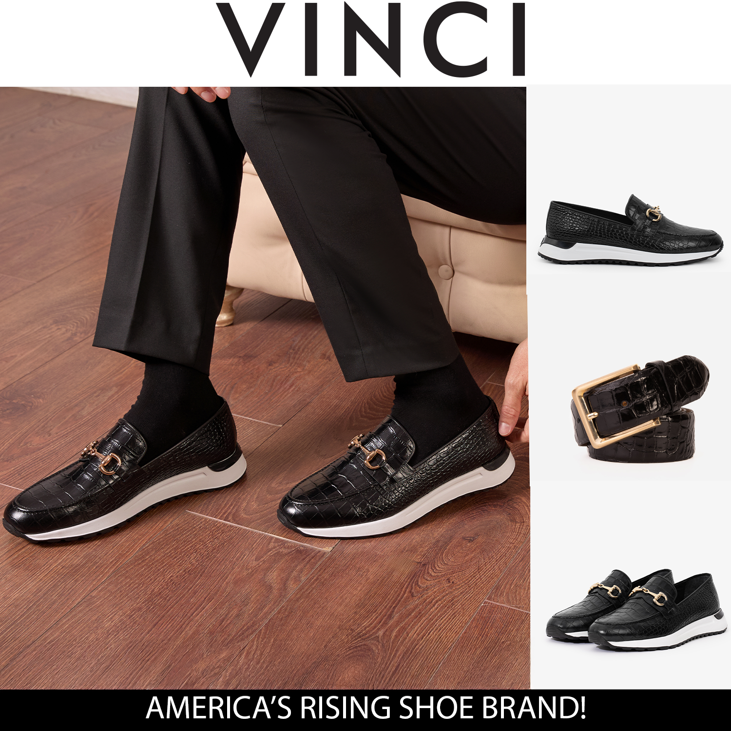The Padova Black Leather Sneaker - Vinci Leather