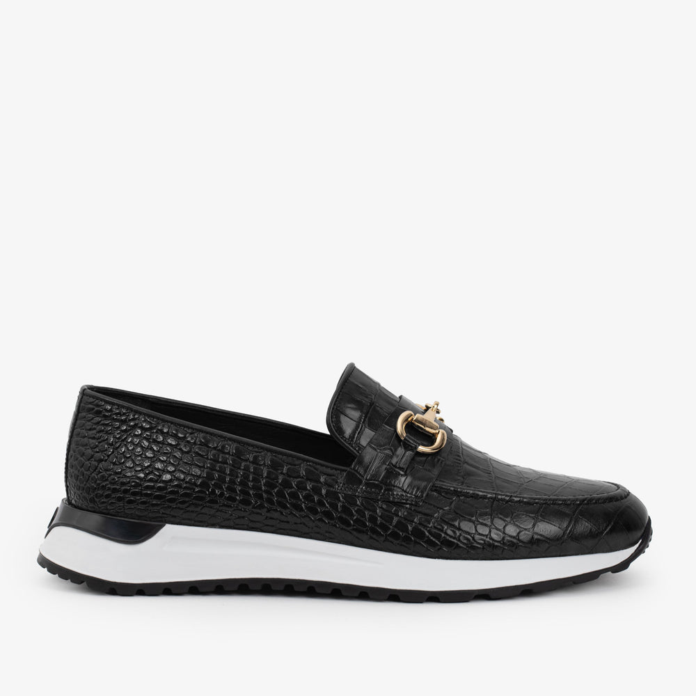 The Padova Black Leather Sneaker - Vinci Leather