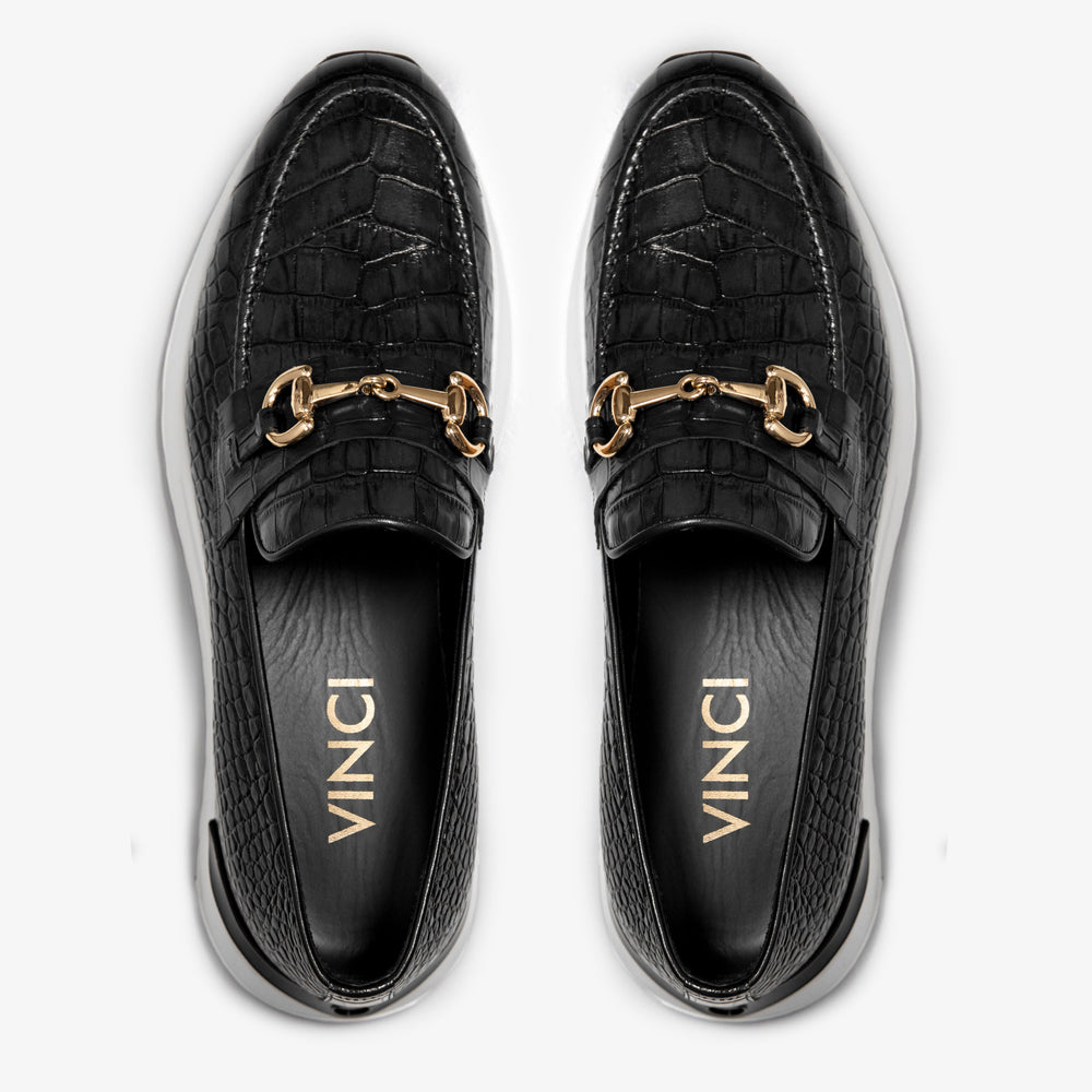 The Padova Black Leather Sneaker - Vinci Leather
