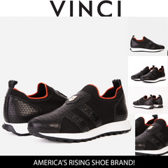 The Aslan Black Knitted Leather Sneaker - Vinci Leather