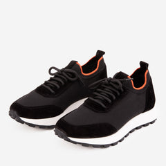 The Berlin Black Suede Leather Sneaker - Vinci Leather