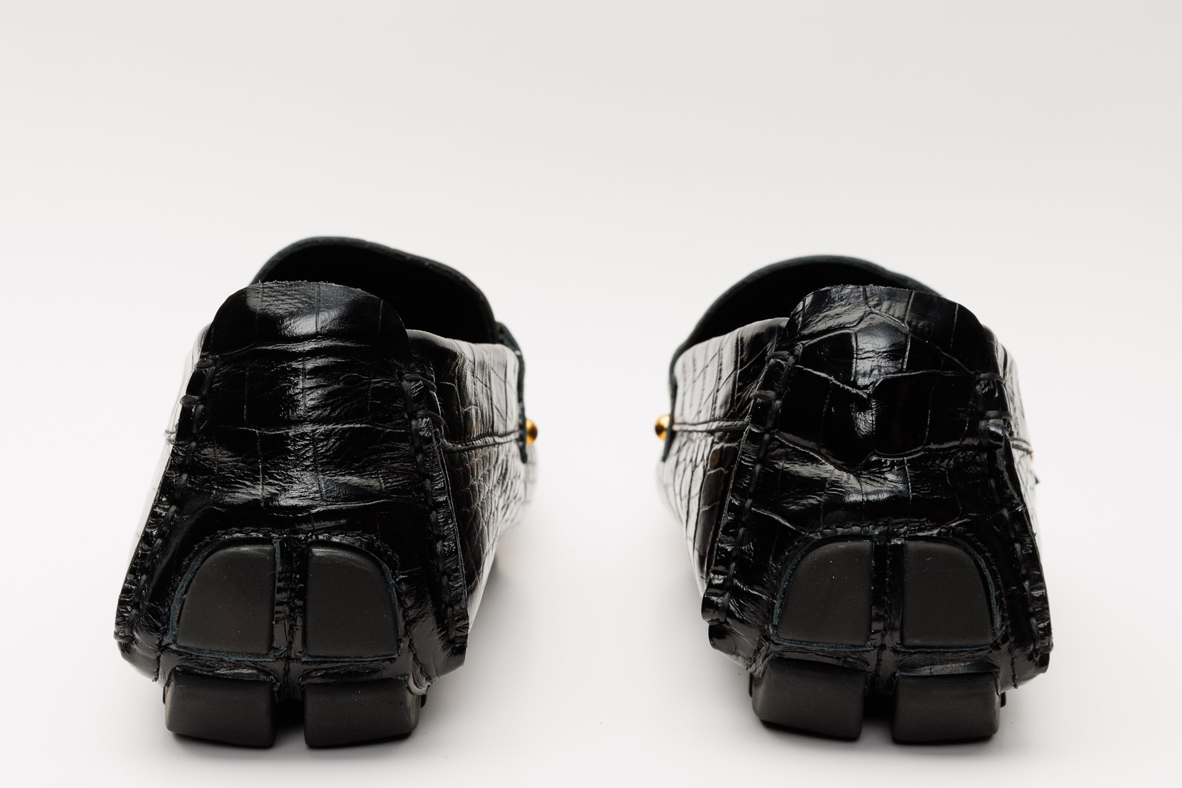 The Pisa Black Leather Bit Drive Loafer Shoe - Vinci Leather