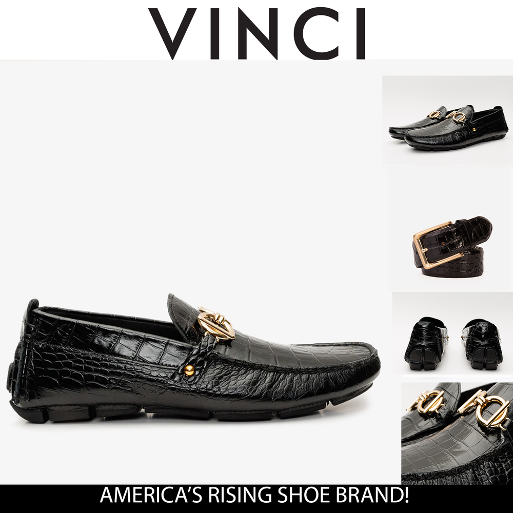 The Pisa Black Leather Bit Drive Loafer Shoe - Vinci Leather