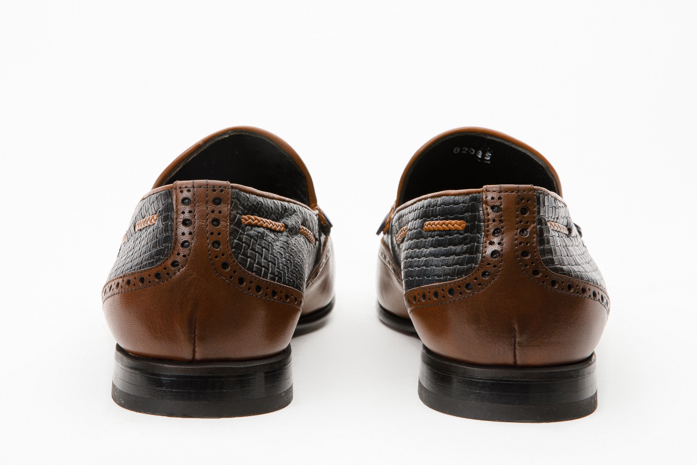 The Istanbul Tan Navy Blue Leather Tassel Loafer Shoe - Vinci Leather