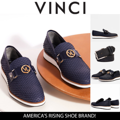 The Legacy Navy Blue Leather Casual Loafer Shoe - Vinci Leather