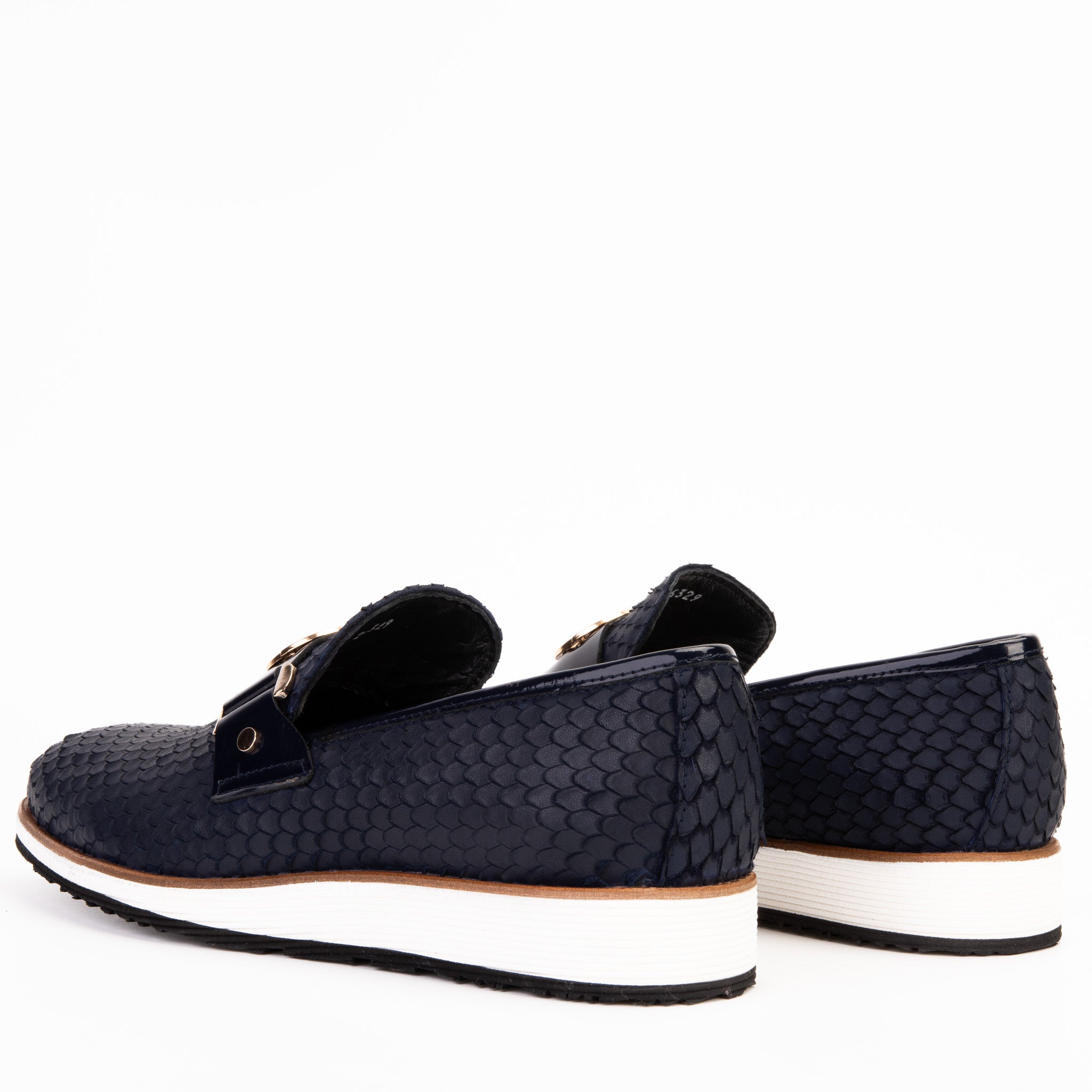 The Legacy Navy Blue Leather Casual Loafer Shoe - Vinci Leather