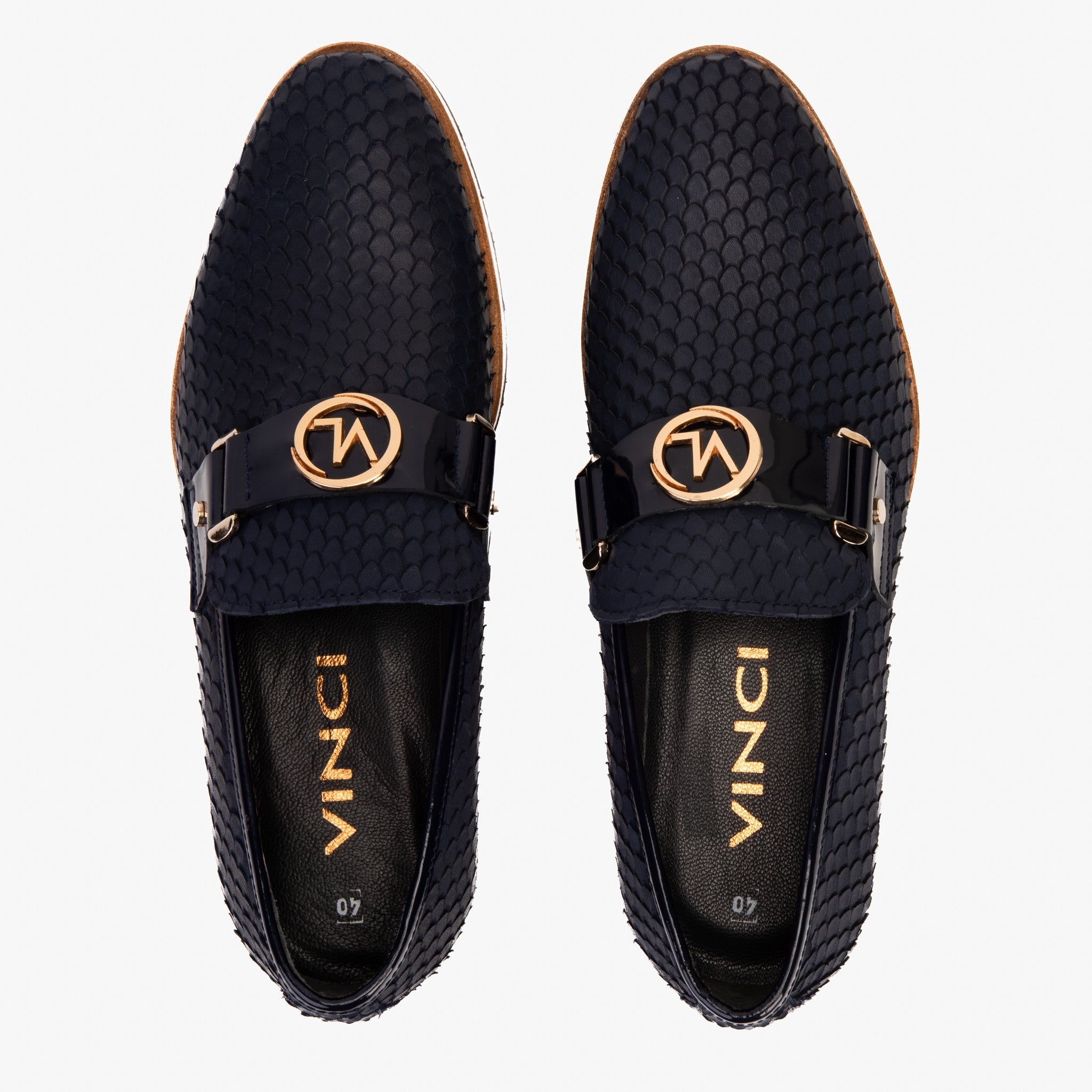 The Legacy Navy Blue Leather Casual Loafer Shoe - Vinci Leather