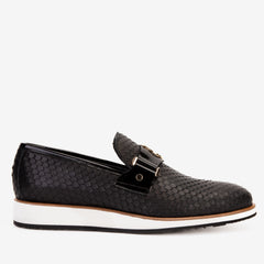 The Legacy Black Leather Casual Loafer Shoe - Vinci Leather