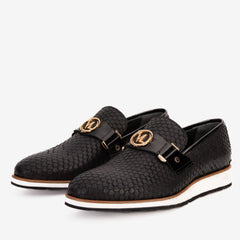 The Legacy Black Leather Casual Loafer Shoe - Vinci Leather