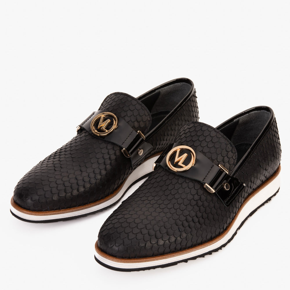 The Legacy Black Leather Casual Loafer Shoe - Vinci Leather
