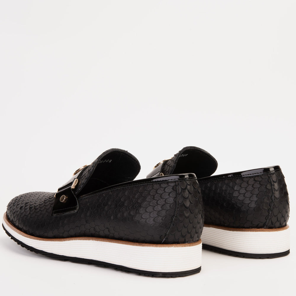 The Legacy Black Leather Casual Loafer Shoe - Vinci Leather