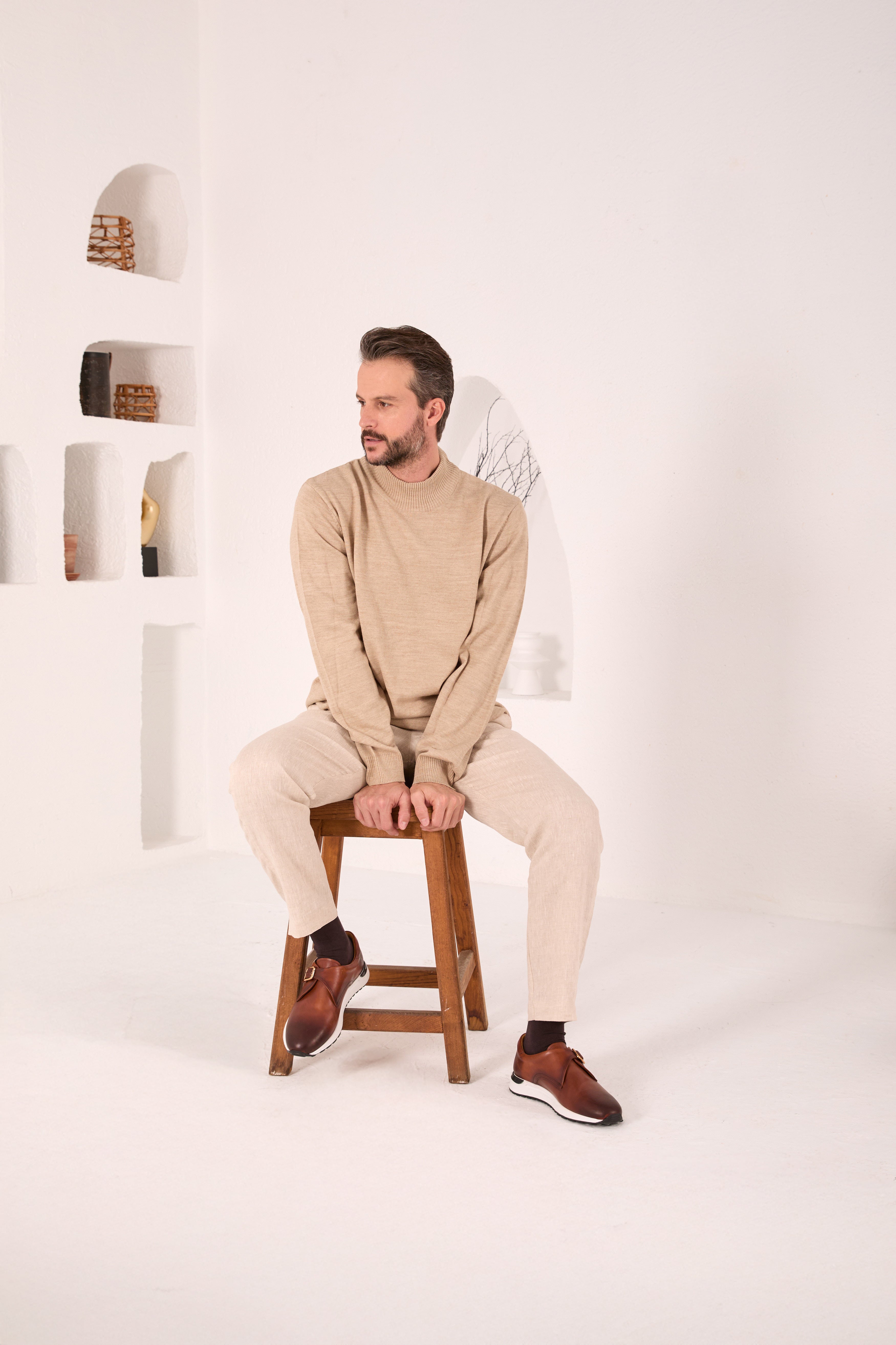 The Torino Tan Leather Sneaker - Vinci Leather