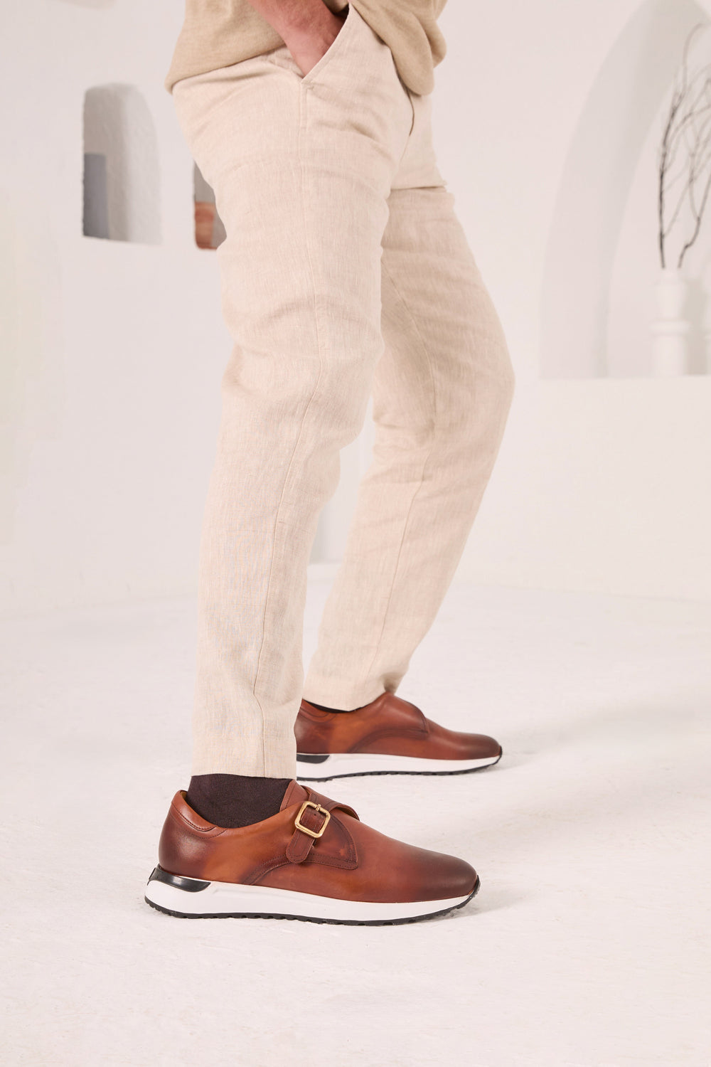 The Torino Tan Leather Sneaker - Vinci Leather