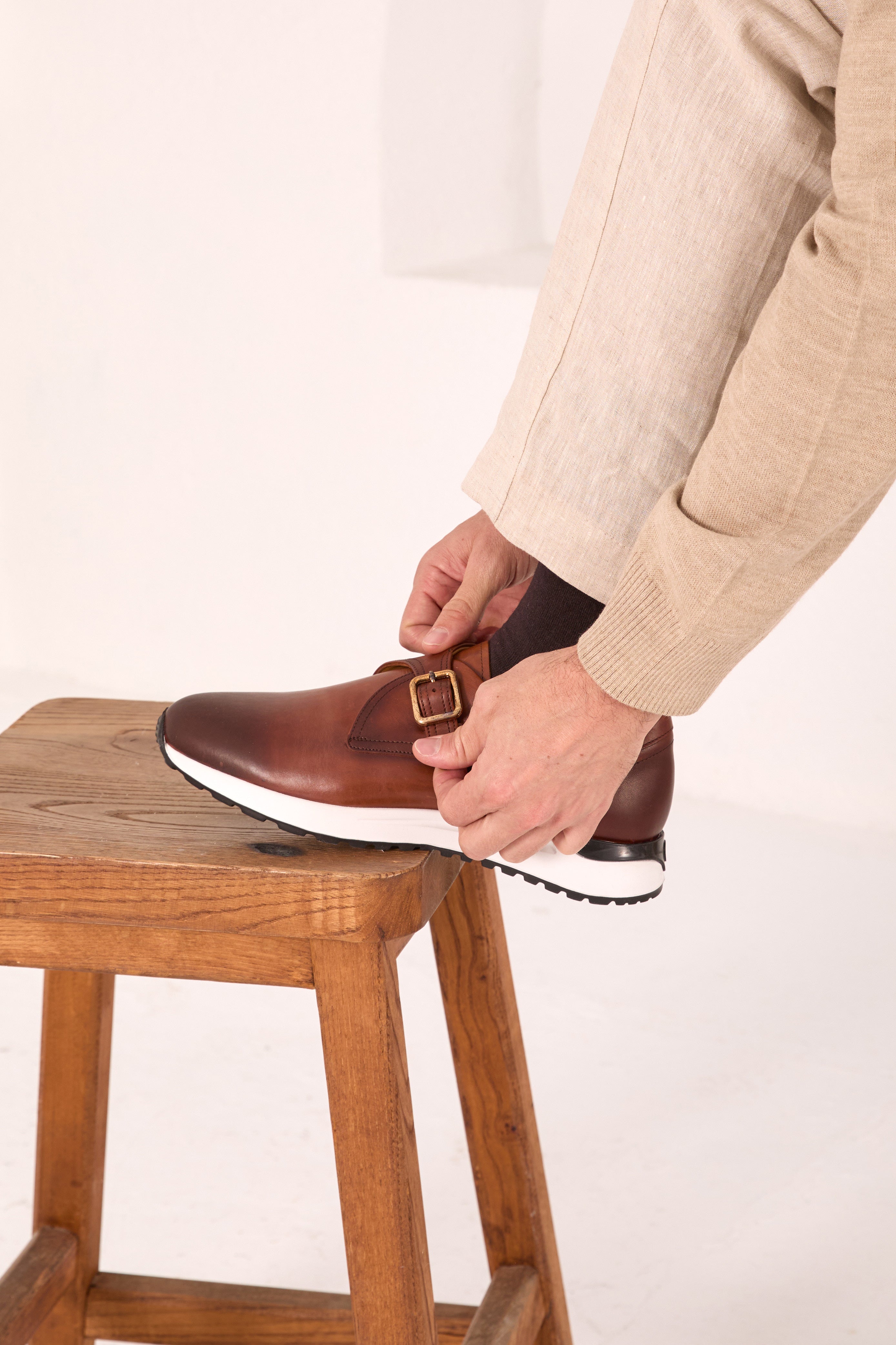 The Torino Tan Leather Sneaker - Vinci Leather