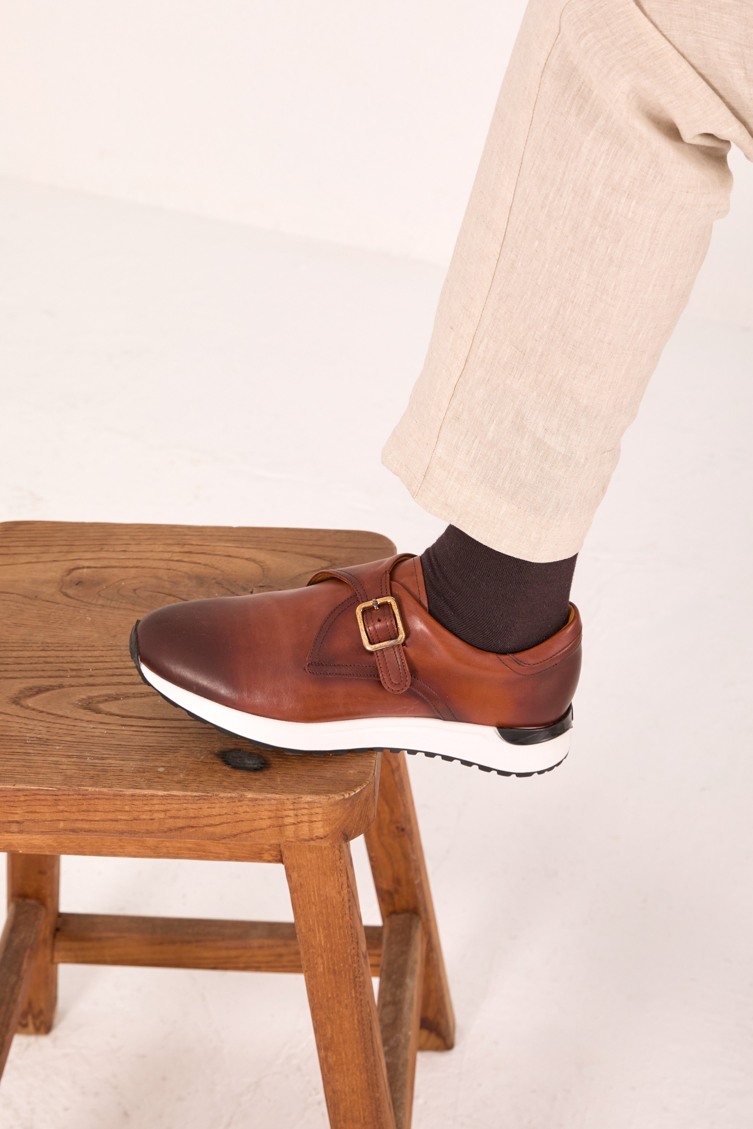 The Torino Tan Leather Sneaker - Vinci Leather