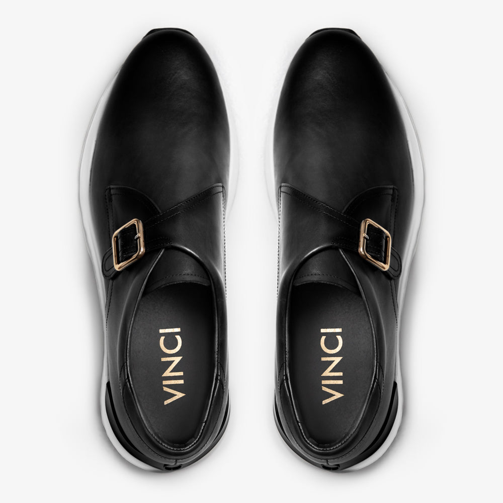 The Torino Black Leather Sneaker - Vinci Leather