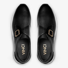 The Torino Black Leather Sneaker - Vinci Leather