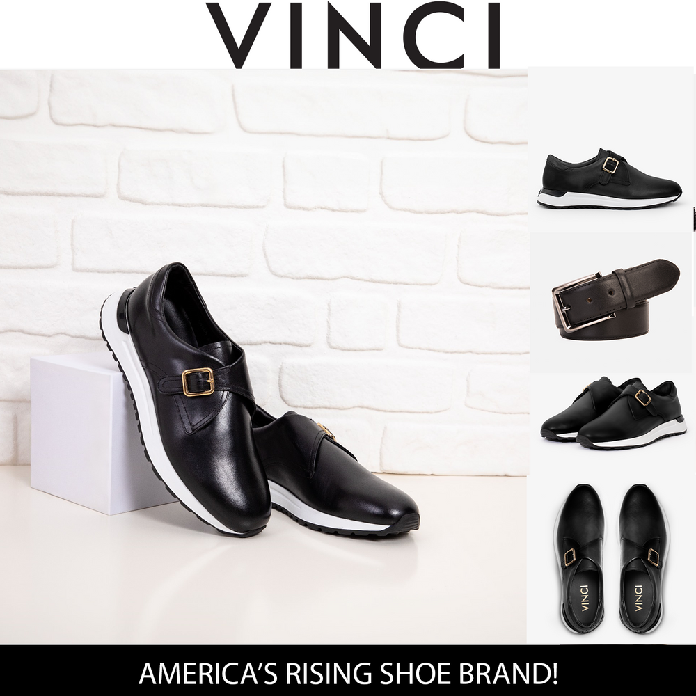 The Torino Black Leather Sneaker - Vinci Leather