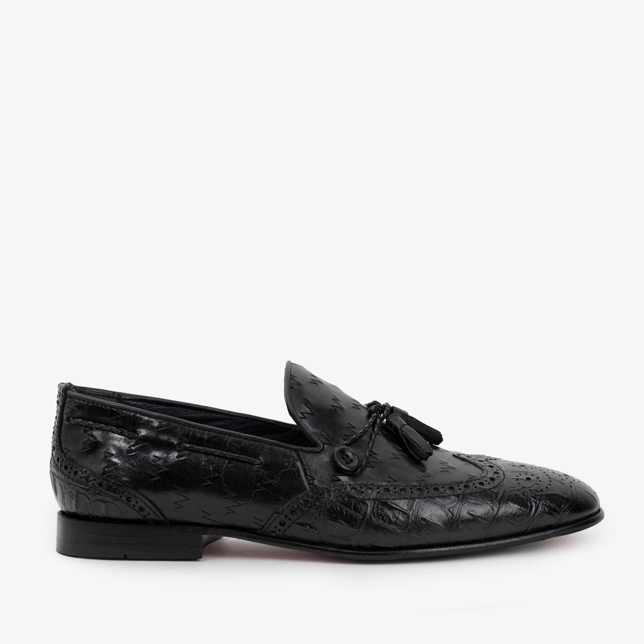 The Istanbul Black Leather Tassel Loafer Shoe - Vinci Leather