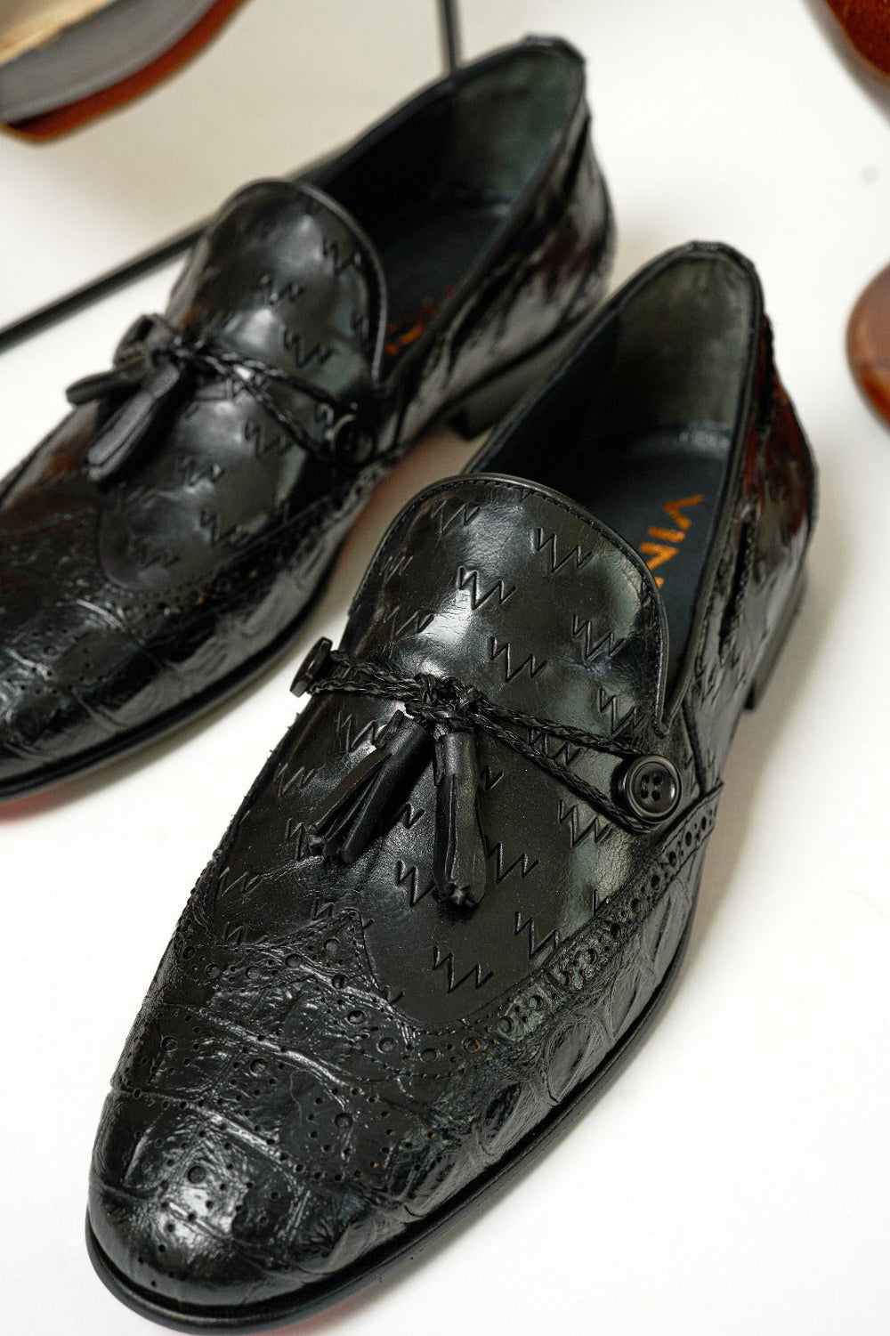 The Istanbul Black Leather Tassel Loafer Shoe - Vinci Leather