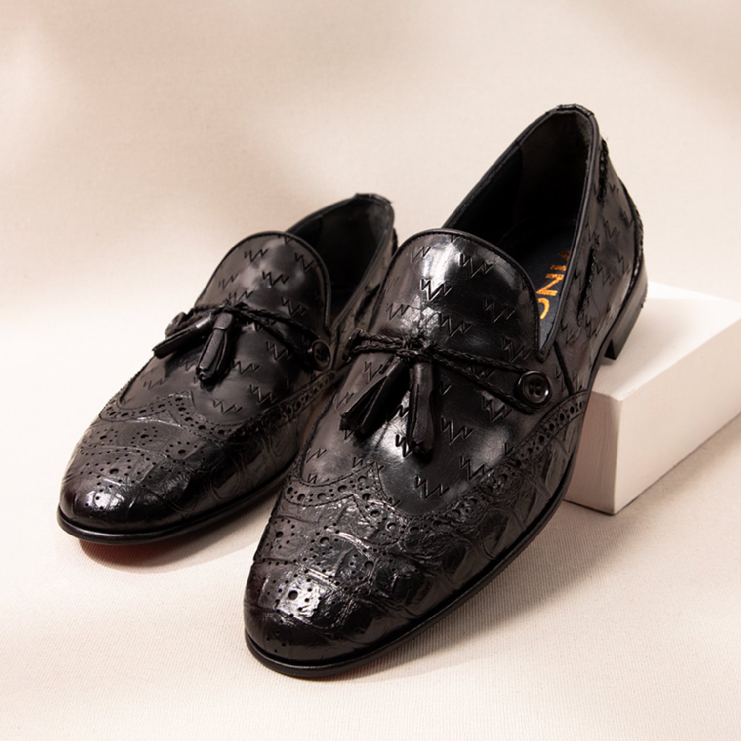 The Istanbul Black Leather Tassel Loafer Shoe - Vinci Leather