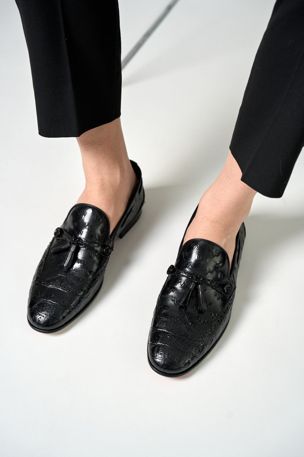 The Istanbul Black Leather Tassel Loafer Shoe - Vinci Leather