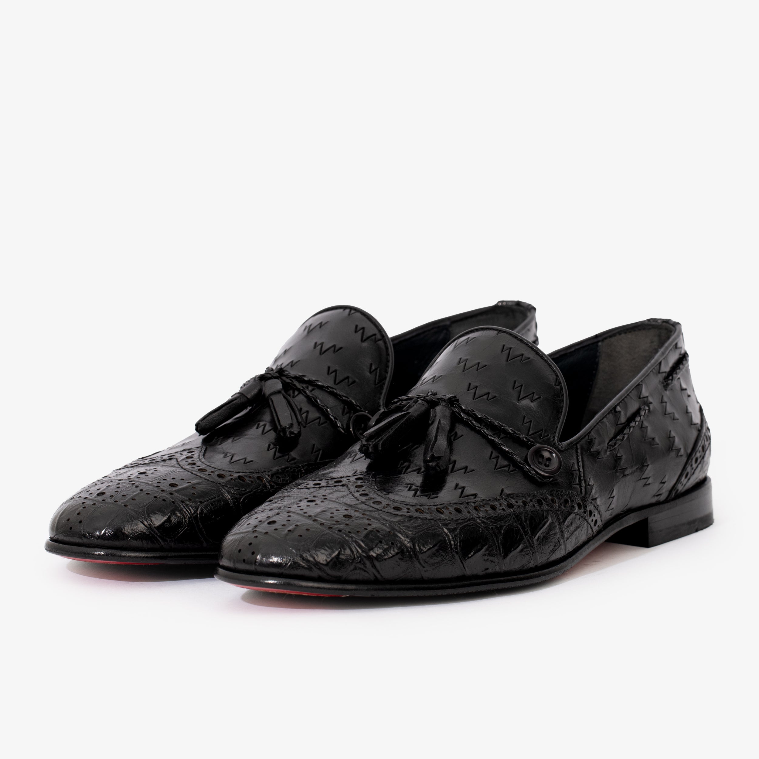 The Istanbul Black Leather Tassel Loafer Shoe - Vinci Leather