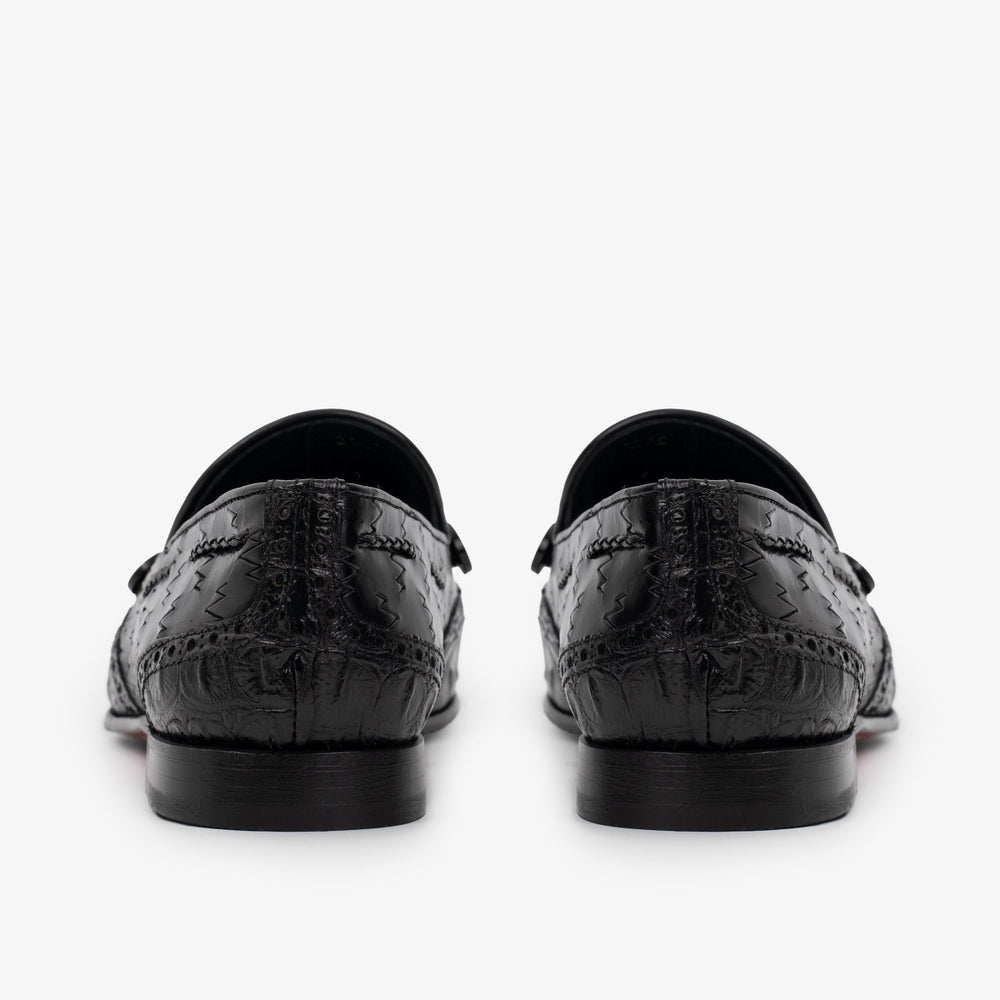 The Istanbul Black Leather Tassel Loafer Shoe - Vinci Leather
