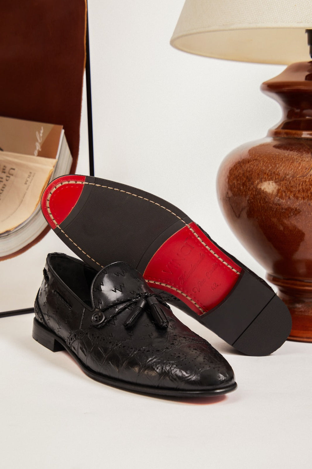 The Istanbul Black Leather Tassel Loafer Shoe - Vinci Leather