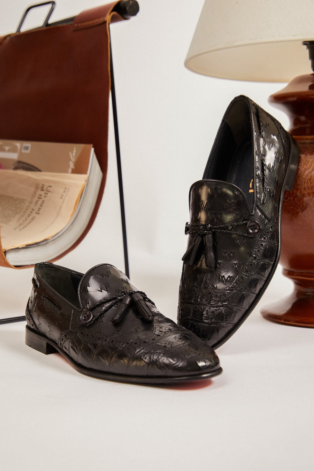 The Istanbul Black Leather Tassel Loafer Shoe - Vinci Leather