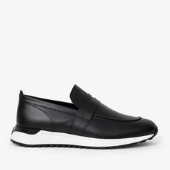 The Lara Black Leather Sneaker - Vinci Leather