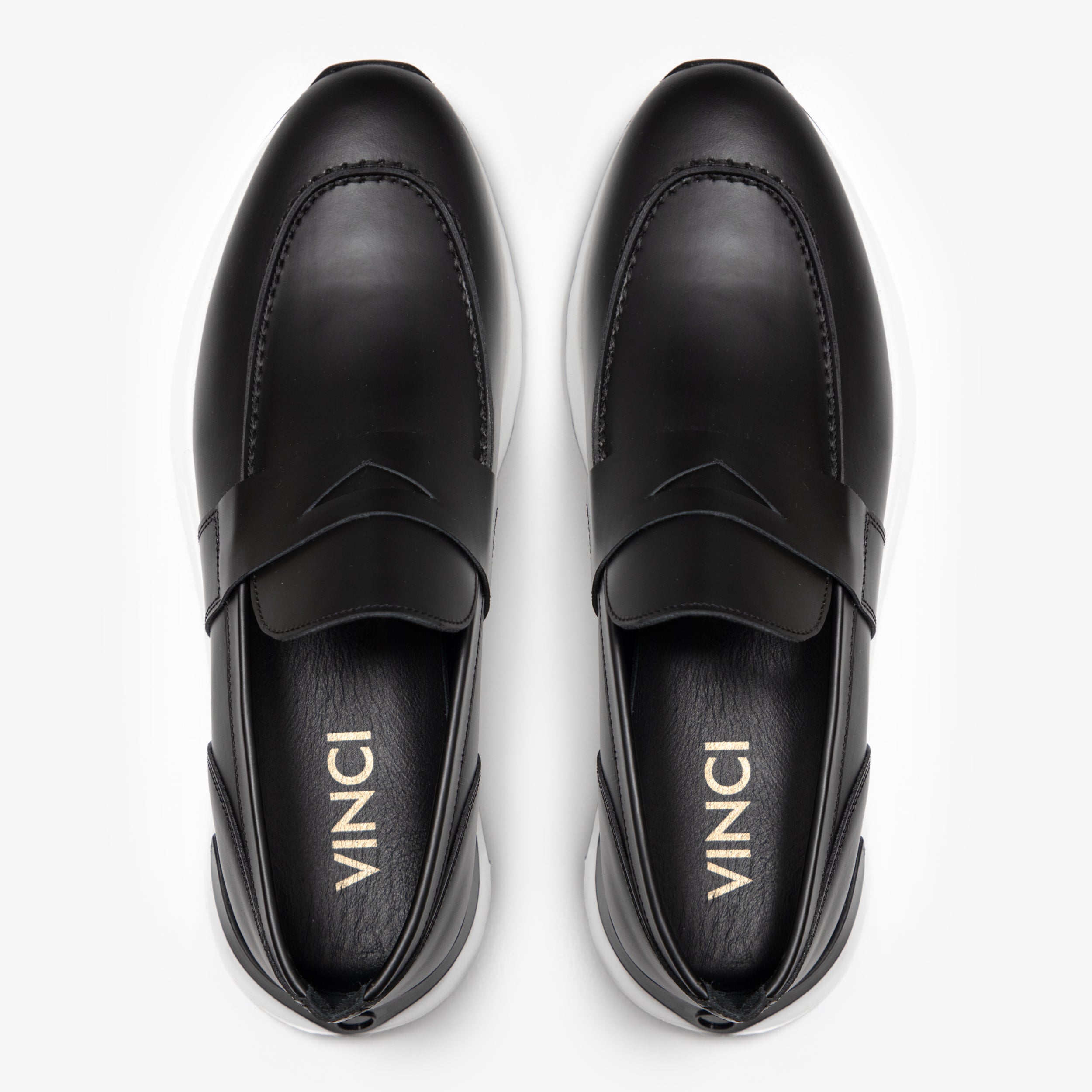 The Lara Black Leather Sneaker - Vinci Leather