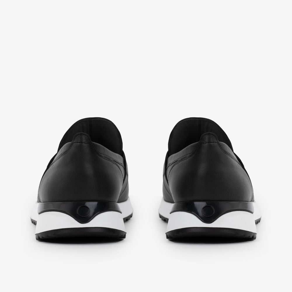 The Lara Black Leather Sneaker - Vinci Leather