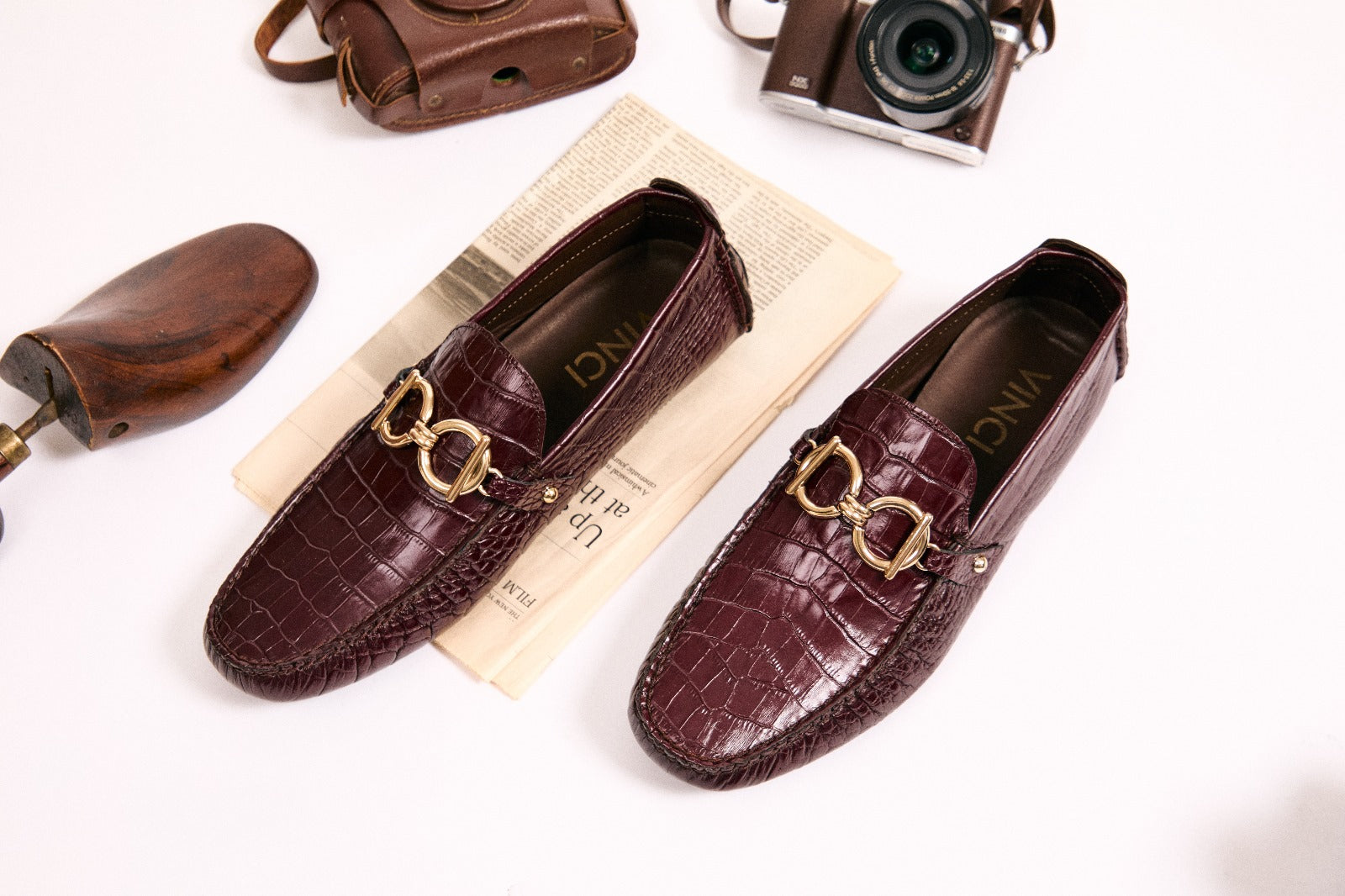 The Pisa Burgundy Leather Bit Drive Loafer Shoe - Vinci Leather