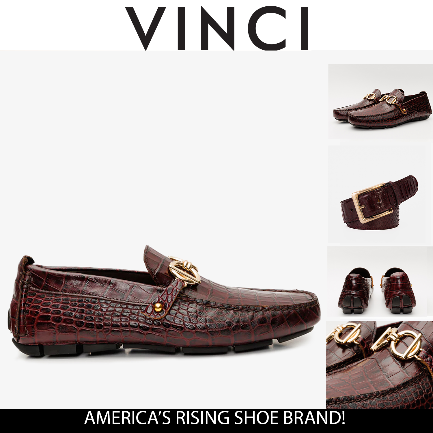 The Pisa Burgundy Leather Bit Drive Loafer Shoe - Vinci Leather