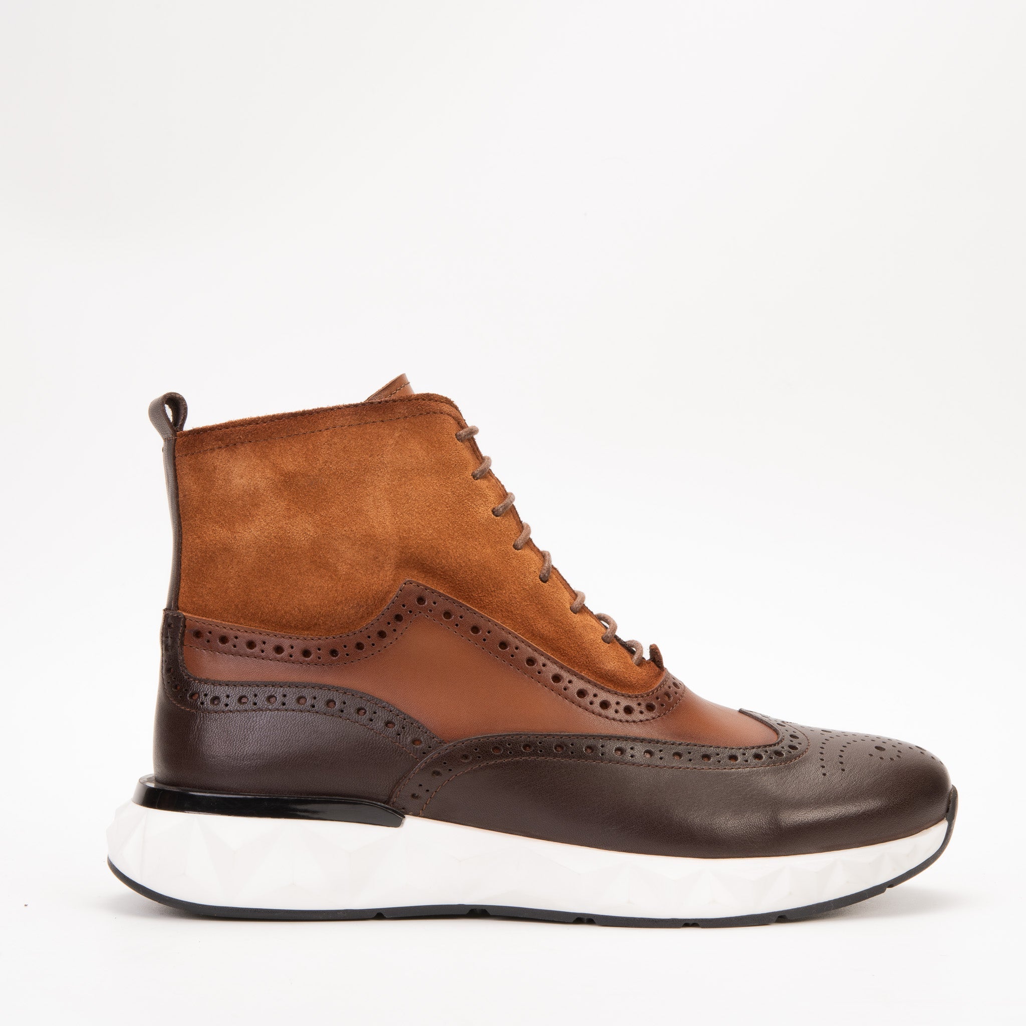 The Regent Brown Leather Wingtip Brogue Casual Boot - Vinci Leather