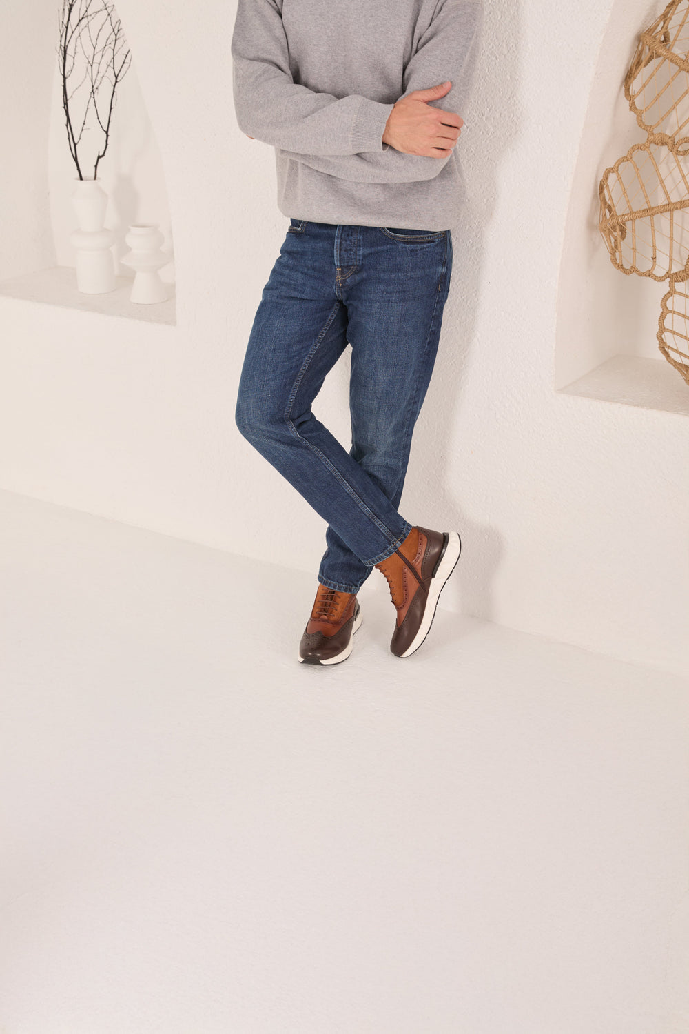 The Regent Brown Leather Wingtip Brogue Casual Boot - Vinci Leather