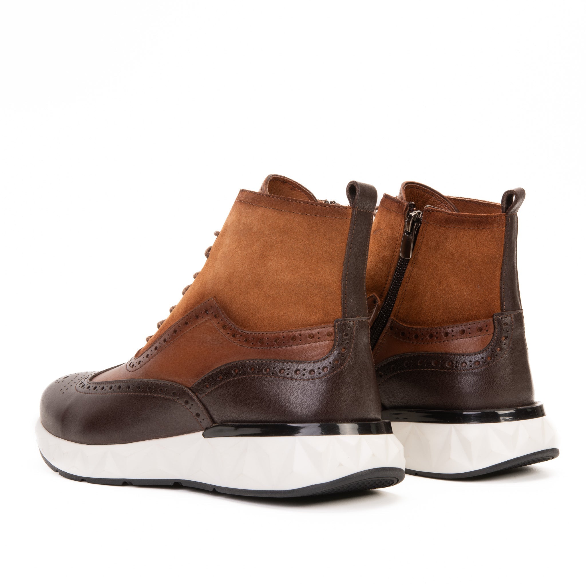 The Regent Brown Leather Wingtip Brogue Casual Boot - Vinci Leather