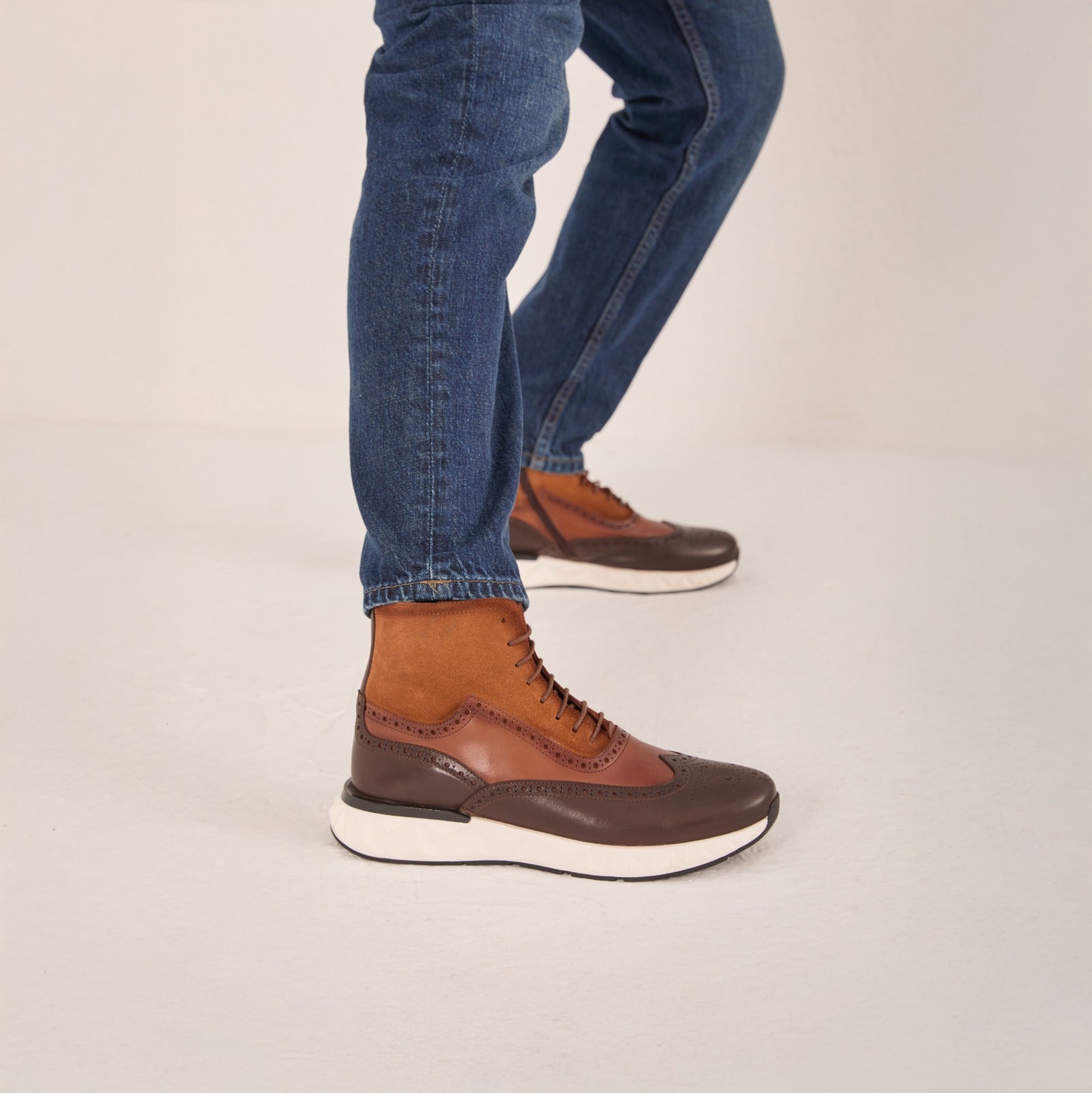 The Regent Brown Leather Wingtip Brogue Casual Boot - Vinci Leather