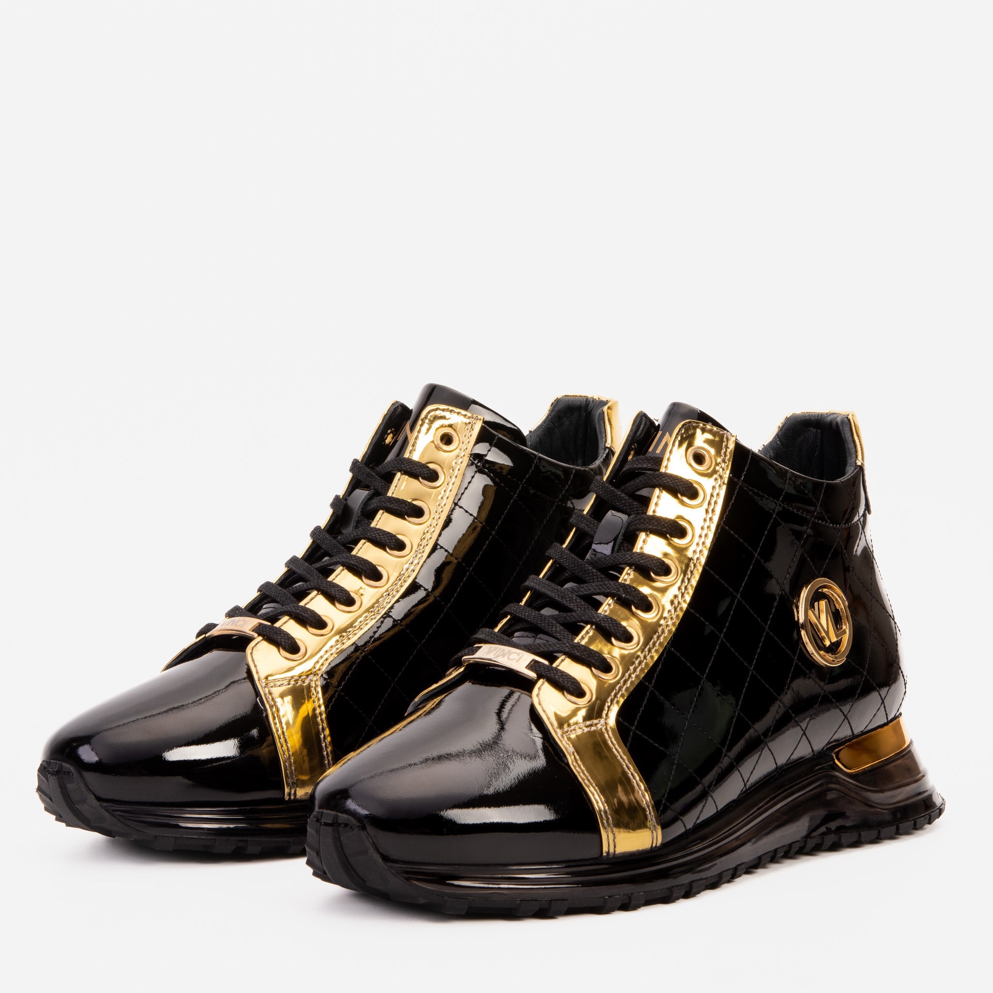 The Prestige Black Gold  Limited Edition  High-Top Sneaker - Vinci Leather