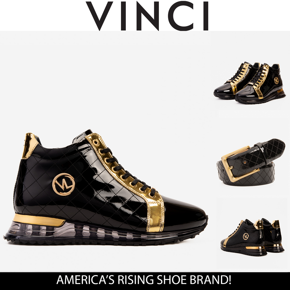 The Prestige Black Gold  Limited Edition  High-Top Sneaker - Vinci Leather