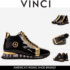 The Prestige Black Gold  Limited Edition  High-Top Sneaker - Vinci Leather