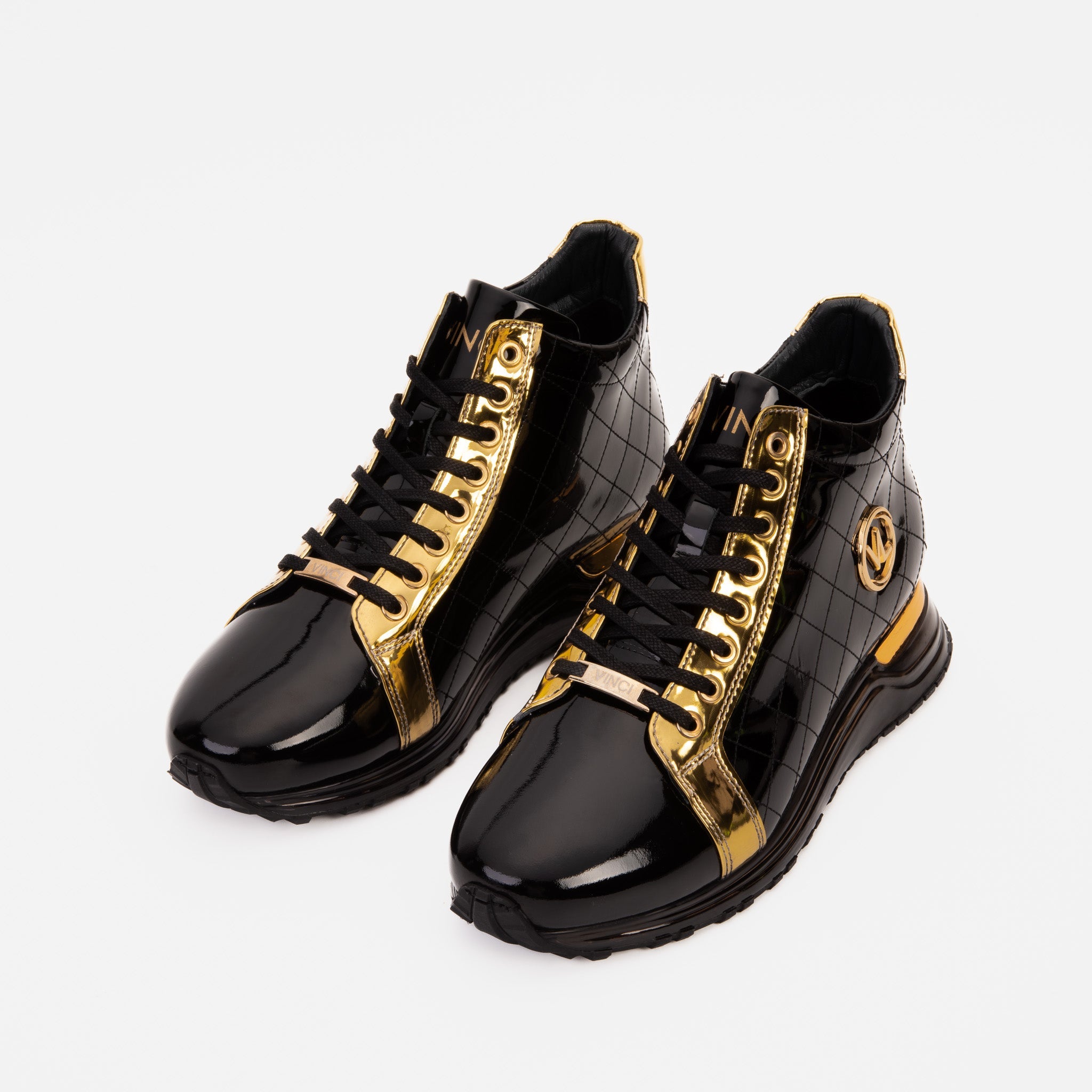 The Prestige Black Gold  Limited Edition  High-Top Sneaker - Vinci Leather