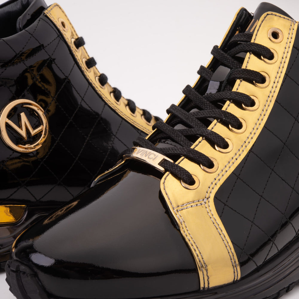 The Prestige Black Gold  Limited Edition  High-Top Sneaker - Vinci Leather