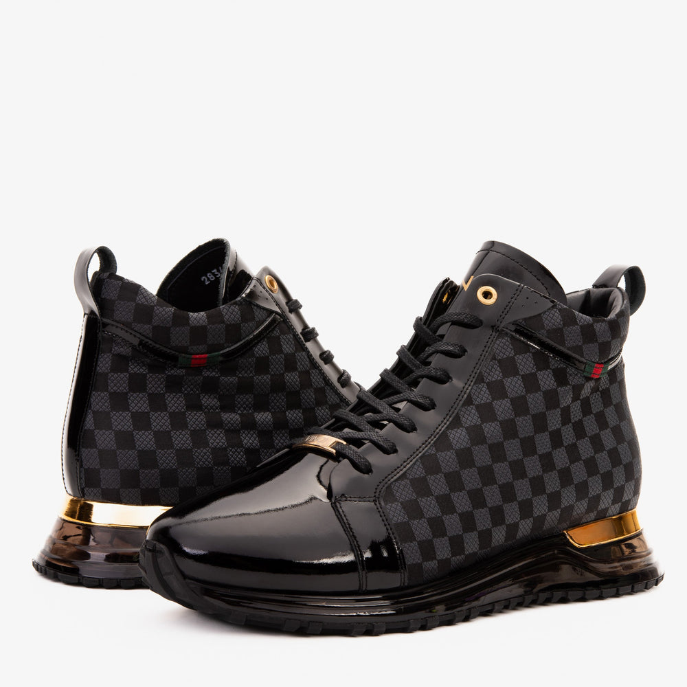 The Monte Carlo Black High-Top Sneaker Limited Edition - Vinci Leather