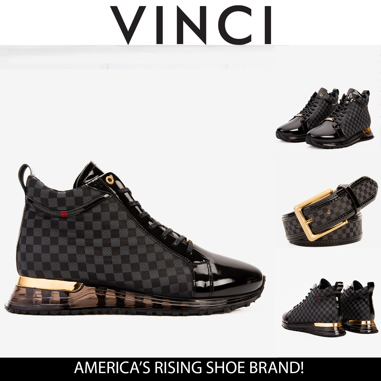 The Monte Carlo Black High-Top Sneaker Limited Edition - Vinci Leather