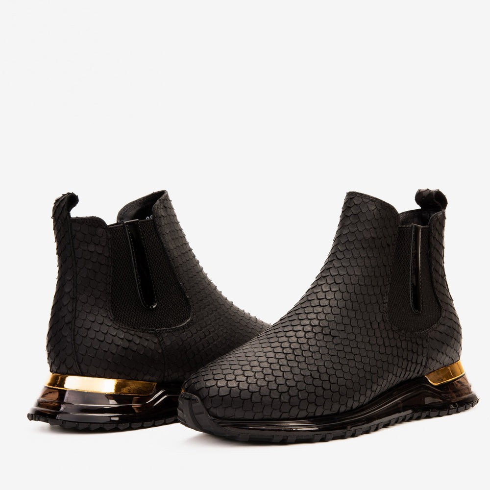 The Panther Black Leather Chelsea Boot - Vinci Leather