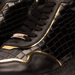 Bellagio Black Gold High-Top Sneaker - Vinci Leather
