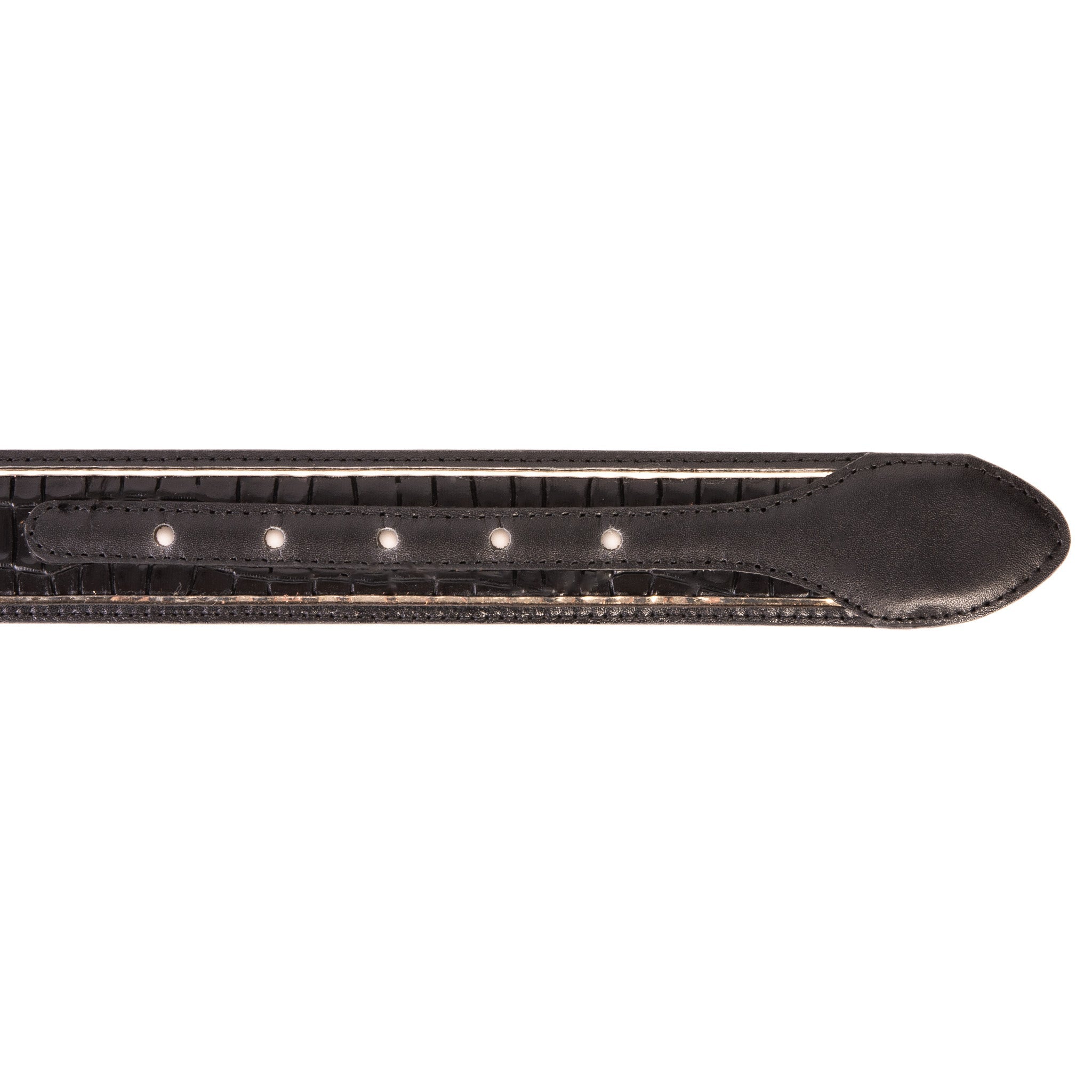 The Bellagio Black Gold Leather Belt - Vinci Leather